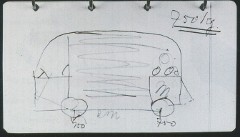 Schizzo disegnato a mano da Ben Pon del primo furgone VW